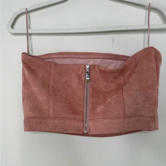 B x Runway Faux Suede Tube Crop Top - Picture 8 of 12